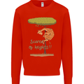 Scared of Heights Funny Giraffe Acrophobia Kids Sweatshirt Jumper Bright Red