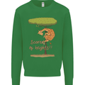Scared of Heights Funny Giraffe Acrophobia Kids Sweatshirt Jumper Irish Green