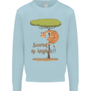 Scared of Heights Funny Giraffe Acrophobia Kids Sweatshirt Jumper Light Blue