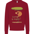 Scared of Heights Funny Giraffe Acrophobia Kids Sweatshirt Jumper Red