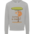 Scared of Heights Funny Giraffe Acrophobia Kids Sweatshirt Jumper Sports Grey