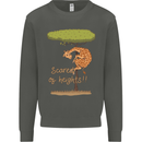 Scared of Heights Funny Giraffe Acrophobia Kids Sweatshirt Jumper Storm Grey