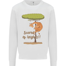 Scared of Heights Funny Giraffe Acrophobia Kids Sweatshirt Jumper White