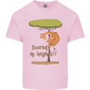 Scared of Heights Funny Giraffe Acrophobia Kids T-Shirt Childrens Light Pink