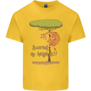 Scared of Heights Funny Giraffe Acrophobia Kids T-Shirt Childrens Yellow