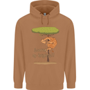 Scared of Heights Funny Giraffe Acrophobia Mens 80% Cotton Hoodie Caramel Latte