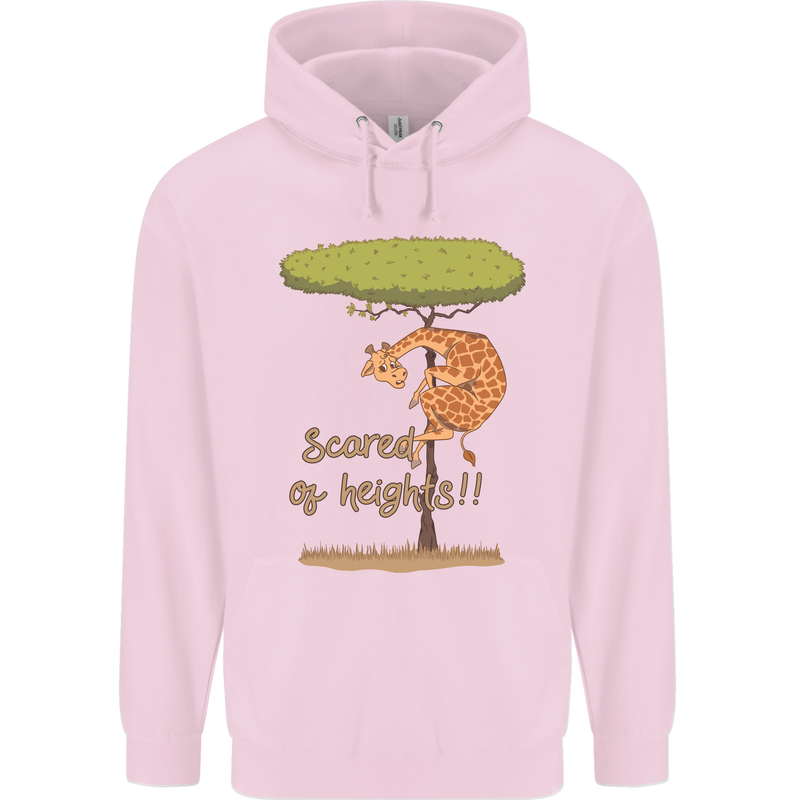 Scared of Heights Funny Giraffe Acrophobia Mens 80% Cotton Hoodie Light Pink