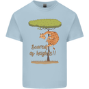 Scared of Heights Funny Giraffe Acrophobia Mens Cotton T-Shirt Tee Top Light Blue