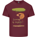 Scared of Heights Funny Giraffe Acrophobia Mens Cotton T-Shirt Tee Top Maroon