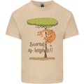 Scared of Heights Funny Giraffe Acrophobia Mens Cotton T-Shirt Tee Top Sand