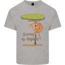Scared of Heights Funny Giraffe Acrophobia Mens Cotton T-Shirt Tee Top Sports Grey