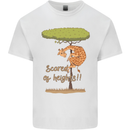 Scared of Heights Funny Giraffe Acrophobia Mens Cotton T-Shirt Tee Top White