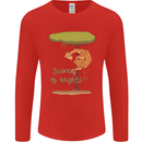 Scared of Heights Funny Giraffe Acrophobia Mens Long Sleeve T-Shirt Red