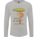Scared of Heights Funny Giraffe Acrophobia Mens Long Sleeve T-Shirt Sports Grey
