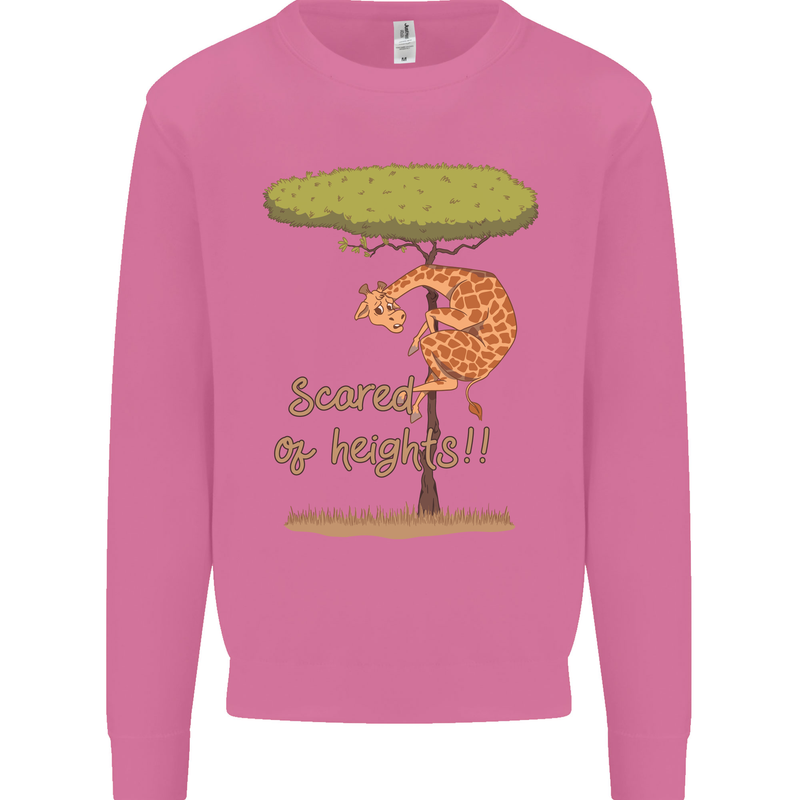 Scared of Heights Funny Giraffe Acrophobia Mens Sweatshirt Jumper Azalea