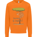Scared of Heights Funny Giraffe Acrophobia Mens Sweatshirt Jumper Orange