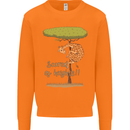 Scared of Heights Funny Giraffe Acrophobia Mens Sweatshirt Jumper Orange