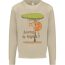 Scared of Heights Funny Giraffe Acrophobia Mens Sweatshirt Jumper Sand