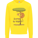 Scared of Heights Funny Giraffe Acrophobia Mens Sweatshirt Jumper Yellow