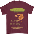 Scared of Heights Funny Giraffe Acrophobia Mens T-Shirt 100% Cotton Maroon