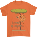 Scared of Heights Funny Giraffe Acrophobia Mens T-Shirt 100% Cotton Orange