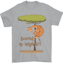 Scared of Heights Funny Giraffe Acrophobia Mens T-Shirt 100% Cotton Sports Grey