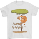 Scared of Heights Funny Giraffe Acrophobia Mens T-Shirt 100% Cotton White