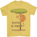 Scared of Heights Funny Giraffe Acrophobia Mens T-Shirt 100% Cotton Yellow