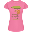 Scared of Heights Funny Giraffe Acrophobia Womens Petite Cut T-Shirt Azalea