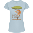 Scared of Heights Funny Giraffe Acrophobia Womens Petite Cut T-Shirt Light Blue