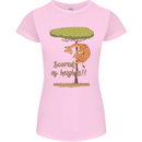 Scared of Heights Funny Giraffe Acrophobia Womens Petite Cut T-Shirt Light Pink