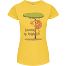 Scared of Heights Funny Giraffe Acrophobia Womens Petite Cut T-Shirt Yellow