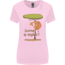 Scared of Heights Funny Giraffe Acrophobia Womens Wider Cut T-Shirt Light Pink
