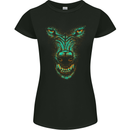 Scary Wolf Face Werewolf Horror Halloween Womens Petite Cut T-Shirt Black