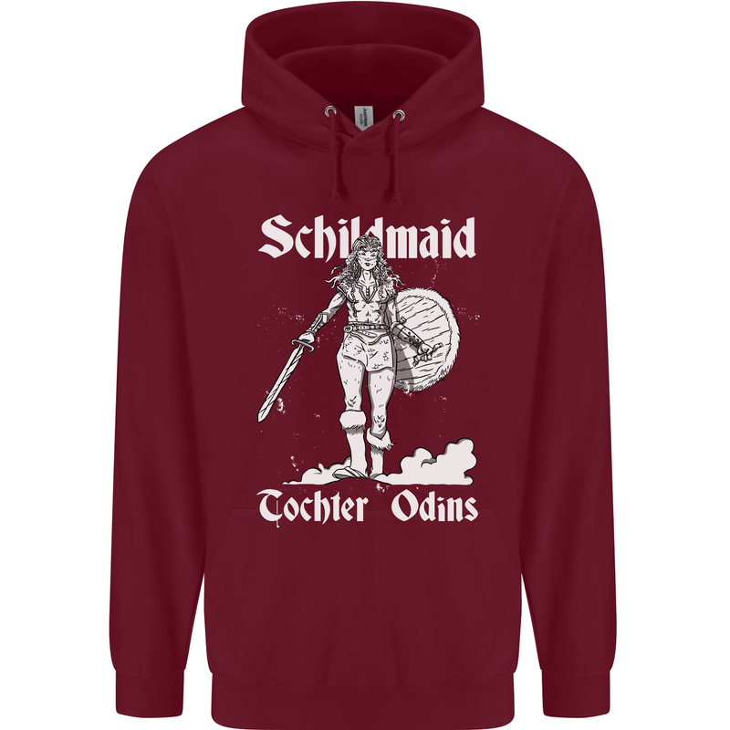 Schildmaid Viking Shield Maiden Childrens Kids Hoodie Maroon
