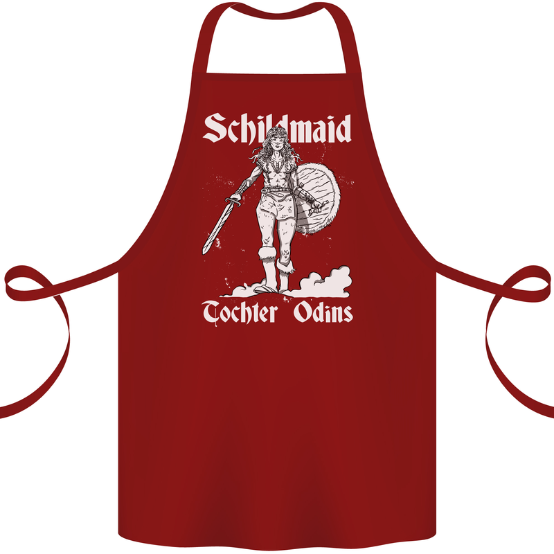 Schildmaid Viking Shield Maiden Cotton Apron 100% Organic Maroon