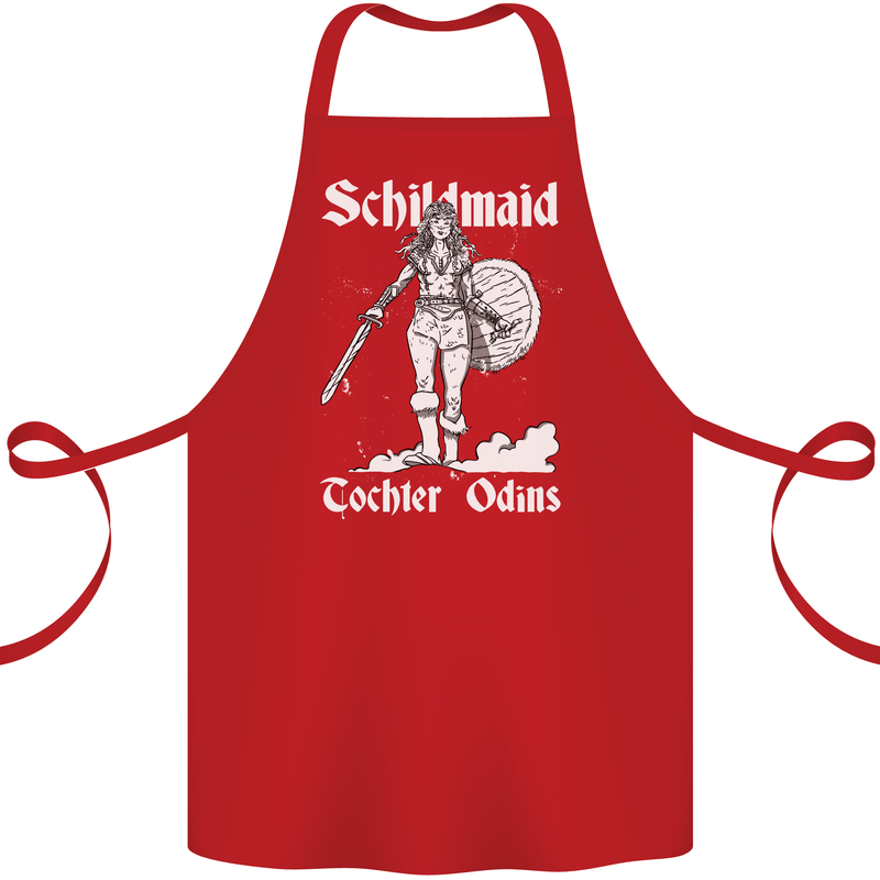 Schildmaid Viking Shield Maiden Cotton Apron 100% Organic Red