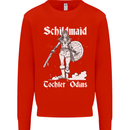 Schildmaid Viking Shield Maiden Kids Sweatshirt Jumper Bright Red