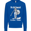 Schildmaid Viking Shield Maiden Kids Sweatshirt Jumper Royal Blue