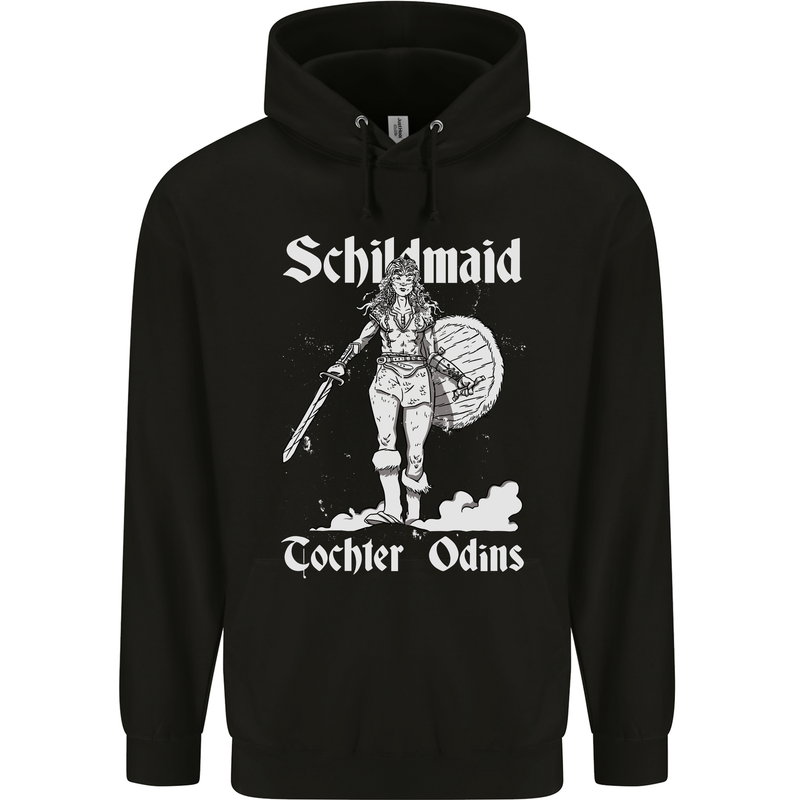 Schildmaid Viking Shield Maiden Mens 80% Cotton Hoodie Black