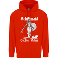 Schildmaid Viking Shield Maiden Mens 80% Cotton Hoodie Bright Red