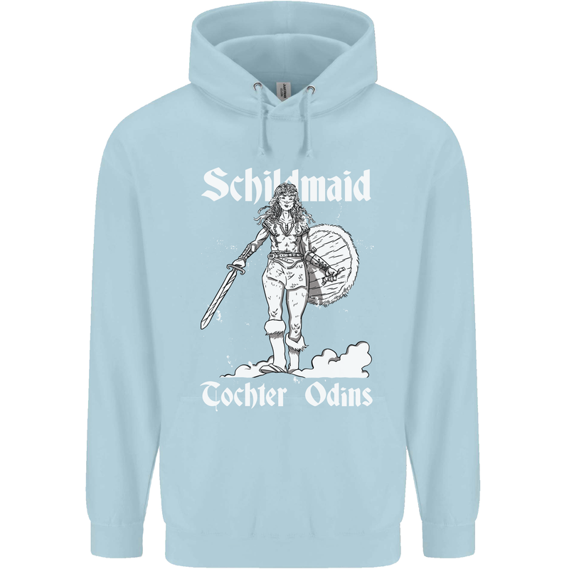 Schildmaid Viking Shield Maiden Mens 80% Cotton Hoodie Light Blue