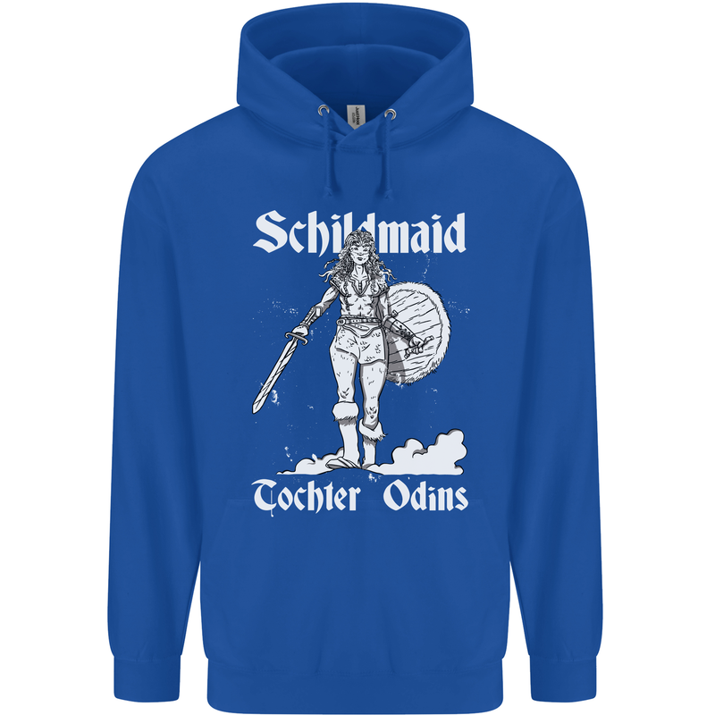 Schildmaid Viking Shield Maiden Mens 80% Cotton Hoodie Royal Blue