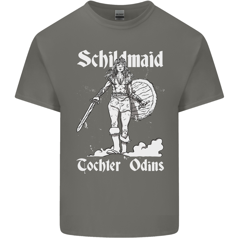 Schildmaid Viking Shield Maiden Mens Cotton T-Shirt Tee Top Charcoal