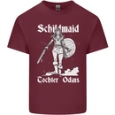 Schildmaid Viking Shield Maiden Mens Cotton T-Shirt Tee Top Maroon