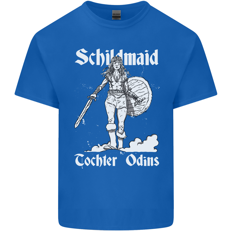 Schildmaid Viking Shield Maiden Mens Cotton T-Shirt Tee Top Royal Blue