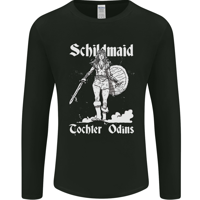 Schildmaid Viking Shield Maiden Mens Long Sleeve T-Shirt Black
