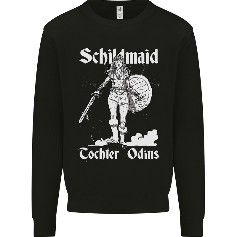 Schildmaid Viking Shield Maiden Mens Sweatshirt Jumper Black
