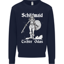 Schildmaid Viking Shield Maiden Mens Sweatshirt Jumper Navy Blue