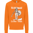 Schildmaid Viking Shield Maiden Mens Sweatshirt Jumper Orange